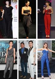 明星连体裤,明星们的连体裤潮流演绎