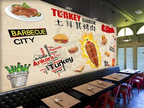 网红快餐背景墙图片,潮流美食文化的视觉盛宴